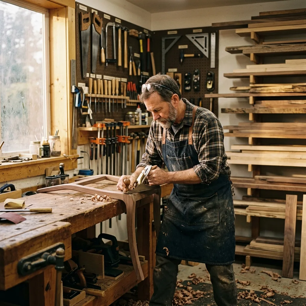 Tellus Furniture workshop with expert craftsman